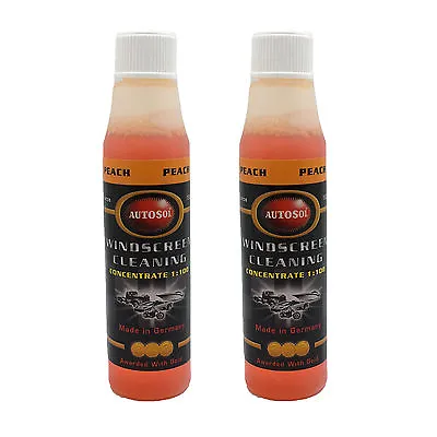 2 X Autosol One Shot Car Windscreen Window Screen Wash Concentrate Peach Aroma • £4.50