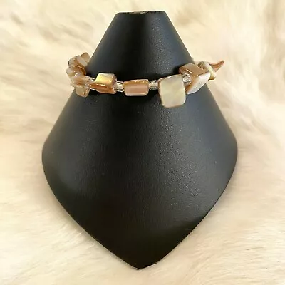 Abalone Mother Of Pearl Shell Stretch Bracelet Beaded 7349 • $9.71