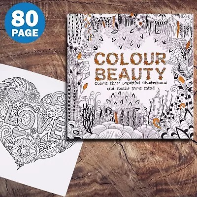 Adult Colouring Books Fun Relaxing Mindfulness Beauty & Animal Theme 80page AU • $8.95