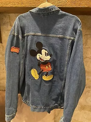 Disney Disneyland Jacket Adult Denim Jean Trucker Mickey Mouse Embroidered 2XL • $54.99