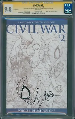 Civil War #2 CGC SS 9.8 Sketch Michael Turner 2006 Variant All White Pages RARE! • $2850