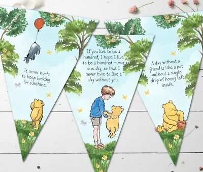 £6.29 • Buy Winnie The Pooh Woodland Butterflies Bunting/Banner With Ribbon - 12 Flags