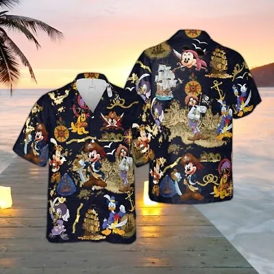Disney Pirates Of Caribbean Hawaiian Shirt Mickey And Friends Shirt • $35.98