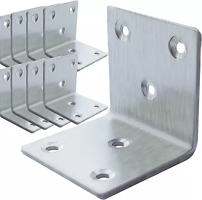 20Pcs Stainless Steel Angle Bracket 2x2x2 Heavy Duty Wide Corner Brackets Metal • $26.99