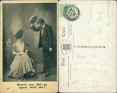 Romantic Greetings Couple 483 Living Picture Series 1906 Cockermouth Cancel • £4.10