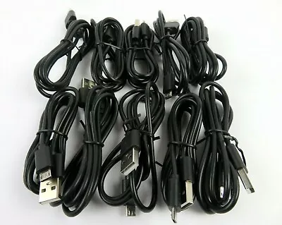 (Lot Of 10) Micro USB To USB 3Ft Charging Cables For Data Sync Transfer Black • $9.96