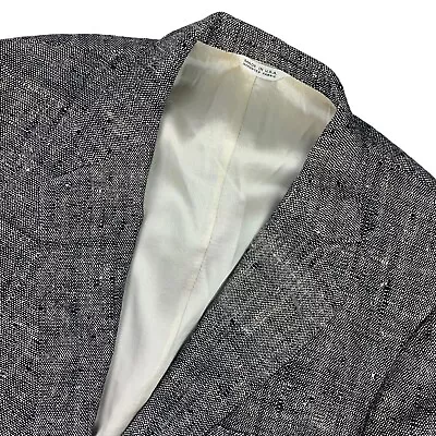 Polo University Club Men’s Silk Tweed 2-Button Blazer Black/White • USA • 44R • $44.22