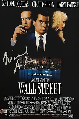 Michael Douglas Signed 12x18 Photo Wall Street Autograph Proof Beckett Witness • $450