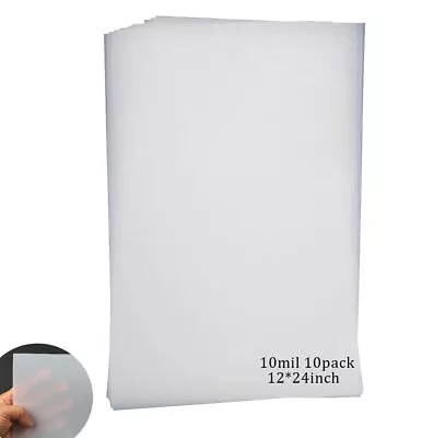 10 Sheets 10 Mil Mylar Sheet 12 X 24 Inch Milky Translucent Plastic Blank Ste • $25.51