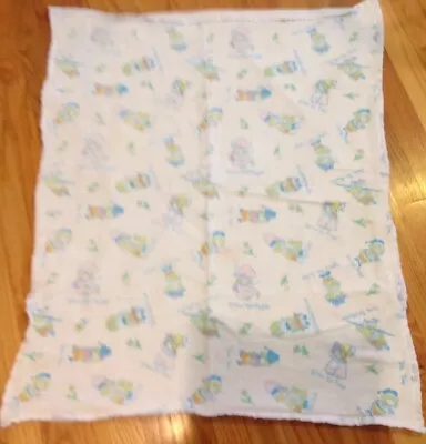 Vintage Infant Baby Receiving Blanket Nursery Rhyme Blanket Cotton Back 36x29 • $19.99