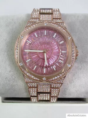 NEW Michael Kors Lennox Pave Glitz Pink Crystal Rose Gold Watch MK6992 + Box • $164.98