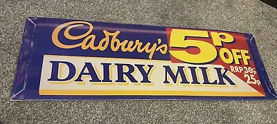 Vintage Cadbury Dairy Milk Cardboard Advertising Sign (48x17cm ) • £25