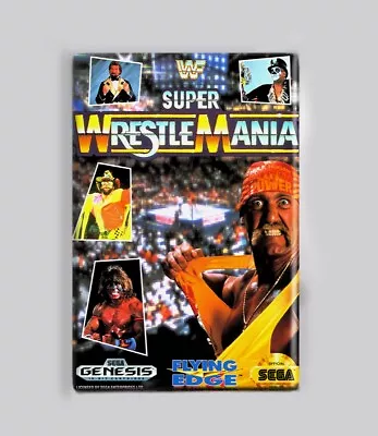 WWF SUPER WRESTLEMANIA / SEGA GENESIS - 2  X 3  FRIDGE MAGNET (wwe Retro Game) • $6.99