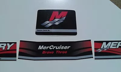 Mercury Decals Mercury Mercruiser  BRAVO THREE Decal  4 Piece Set • $15