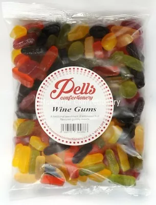 Pells Wine Gums Embossed Fruit Flavoured Gummy Traditional Sweets 1kg • £6.99