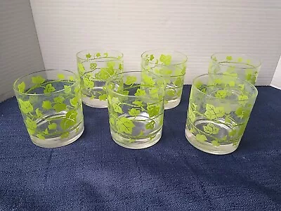 Vintage George Briard MCM Low Ball Glasses Set Of 6 Ivy Pattern • $67.50