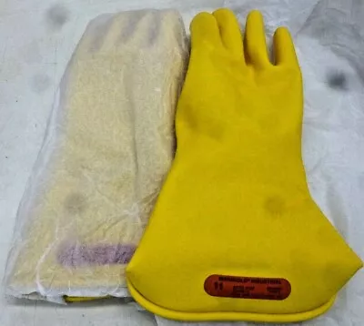 NEW!! MARIGOLD Yellow Electrical Gloves 0 Class Size 11 CLASS 0 Y 14 • $30