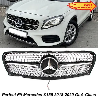 LED GTR Style Grille Grill For Mercedes Benz X156 2018-2020 GLA180 GLA200 GLA250 • $94.80