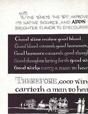 Elton Bennett Reproduction Print Of Wine Lovers Justification • $70