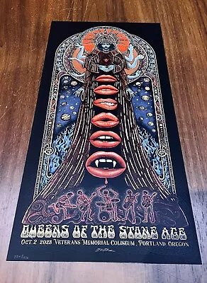 Emek Queens Of The Stone Age Portland 2023 QOTSA Poster Numbered Xx/400 7x16 In • $115