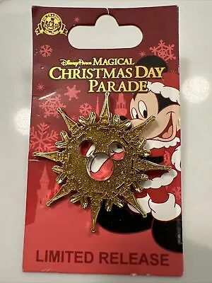 LE Disney Pin ✿ Mickey Cutout Icon Christmas Day Parade Snowflake Glitter Star • $14.99
