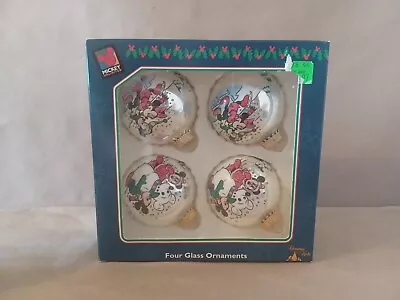 Vintage D23 Mickey Unlimited Boxed Set Of 4 Glass Ornaments By Krebs • $20