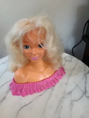 Vintage 1988 Arco Mattel Barbie Head Styling Head Make Me Pretty Blonde Curly • $22