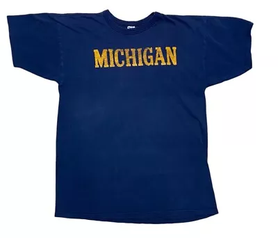 Authentic Vintage Champion Michigan Single Stitch Sleeve T-Shirt Size XL • $35