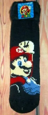 Mens Super Mario Bros Navy Blue Slipper Socks (shoe Size 7.5-12.5) • $12.90