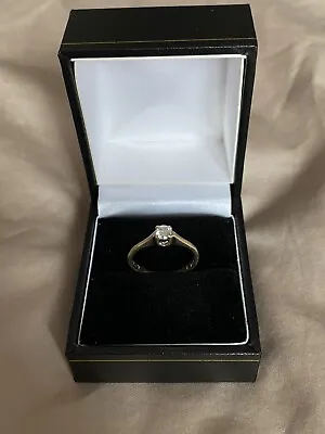 £74 • Buy 9ct 9K White Gold Diamond Solitaire Engagement Ring Size K Lovely 0.20 Diamond!