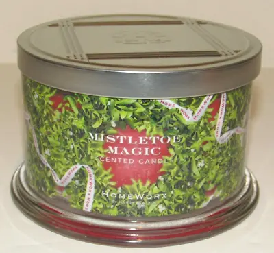 HomeWorx Mistletoe Magic Candle LARGE 14 Oz 396 G 3 Wick NEW Scented By Slatkin • $23.90