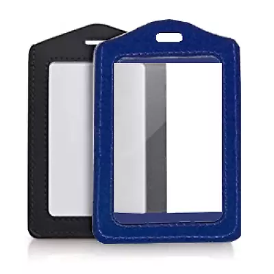 Black Blue Vertical ID Badge Identity Card Bank Card Holder Case Cover • $2.20