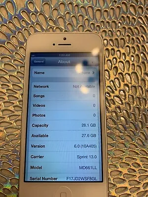 Apple IPhone 5 32GB Origina Sprint A1429 (CDMA + GSM) RARE IOS 6.0 Colector Item • $550