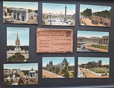 Full Set Of 12 Valentine's Postcards And Original Packet - London Views • £6