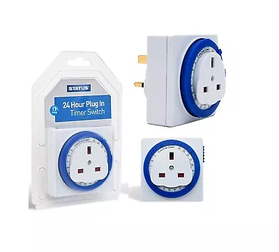 24 Hour Segment Timer Light Switch 13A Compact Programmable On Off UK Mains Plug • £19.99