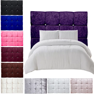 £41.99 • Buy Headboard Chesterfield Crushed Velvet 24  Bed Head Small Double King