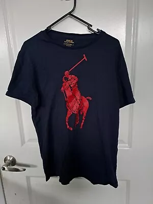 Ralph Lauren Mens T Shirt Size S Slim Fit Navy Big Pony Logo Short Sleeve  • $5