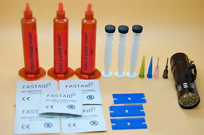 £8.25 • Buy Crystal, Glass, Watch, Glasses, Plastic Repair Glue + 9 LED UV Torch Set