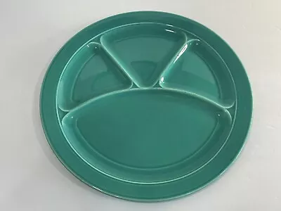 Vintage Authentic California Pottery Divided Serving Plate Teal Turquoise 11” • $33.11