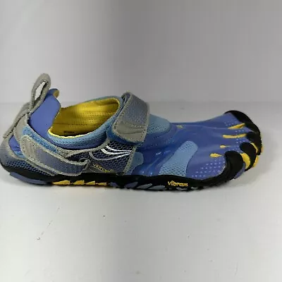 Vibram Five Finger Sport Shoes Womens Size 39 Komodo Blue Yellow Barefoot 8/8.5 • $24.95