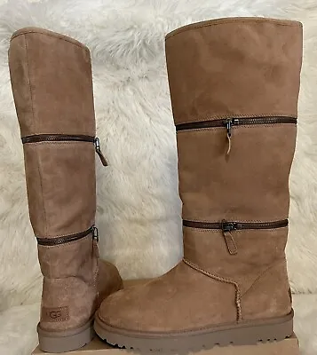 Ugg Classic Ultra Tall Short Mini Convertible Chestnut Suede Boots Women Size 8. • $203.15
