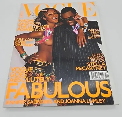 British Vogue Magazine October 2001 Naomi Campbell Puff Daddy UK English • $30