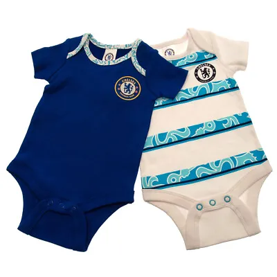 Chelsea FC 2 Pack Kit Bodysuits Vests  Sizes  9-12 & 12-18 Months Official CFC • £16.99