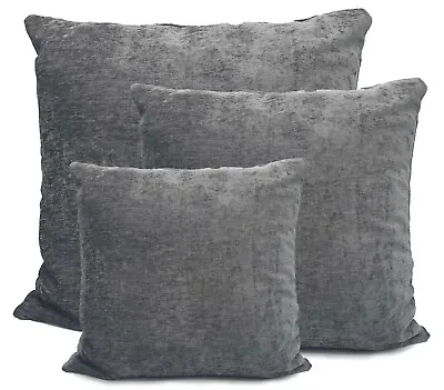£4.99 • Buy Large Cushions Chenille Scatter Cushions Or Covers Plain SILVER