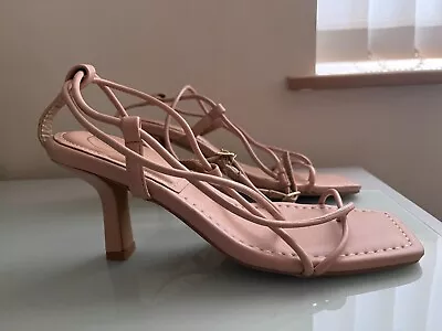 Missguided Shoes Size UK 3 Pink Strappy Heels Going Out Summer Party • £10