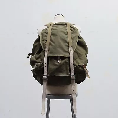 Vintage 1943 Military Leather Rucksack Backpack Protection Production Co • $119.99