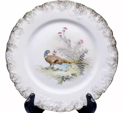 Vintage Carlsbad Austria Pheasant Cabinet Plate Porcelain Shoreline Motif 8.7”W • £33.24