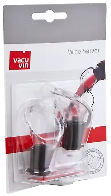 $9.99 • Buy Vacu Vin Crystal Wine Server / Pourer Set Of 2, Black