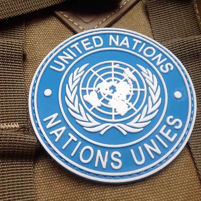 UN United Nations U.N. Badge PVC TACTICAL ARMY AIRSOFT PATCH CIRCLE BLUE • $7.99