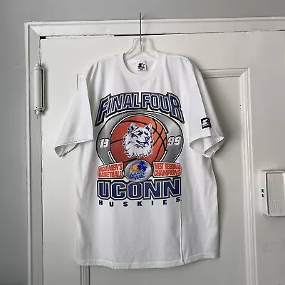 1999 Vintage University Of Connecticut Huskies NCAA Champions T Shirt Size L • $49.99